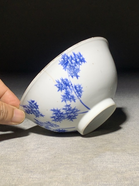 古玩陶瓷(江西瓷業公司款)藍料彩花卉紋碗拍賣,當前價格0元