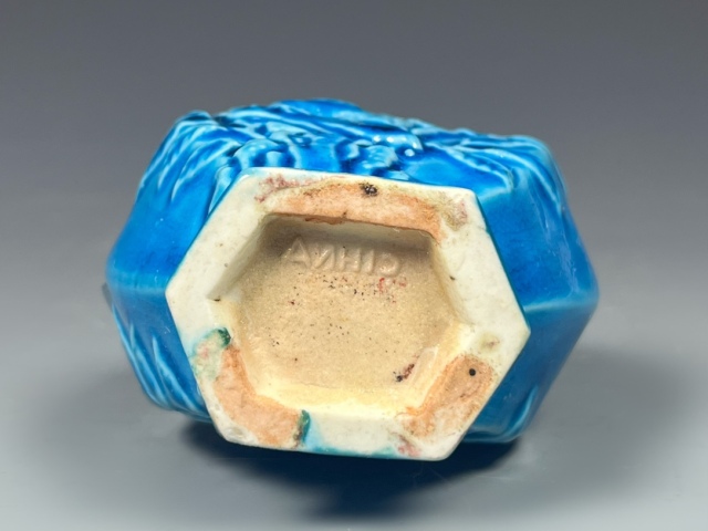 中国　明時代　孔雀藍釉壺　アンティーク　送料込み250503 2018_HGK_16321_0018_000(