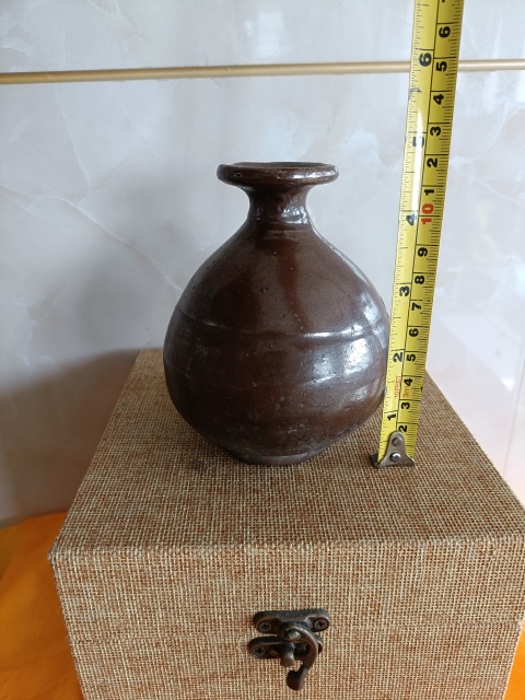 古玩陶瓷明末紫金釉玉壺春瓶拍賣，當前價格298元