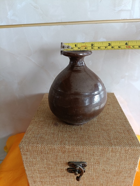 古玩陶瓷明末紫金釉玉壺春瓶拍賣，當前價格298元
