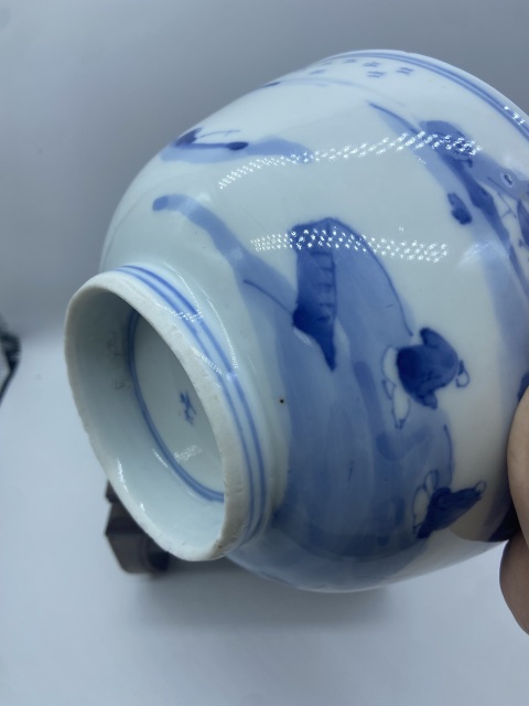 古玩陶瓷19 世紀(jì) 青花山水人物碗拍賣，當(dāng)前價(jià)格3600元