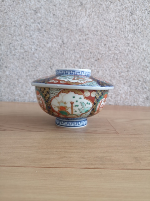 古玩陶瓷青花加彩蓋碗拍賣,當前價格298元