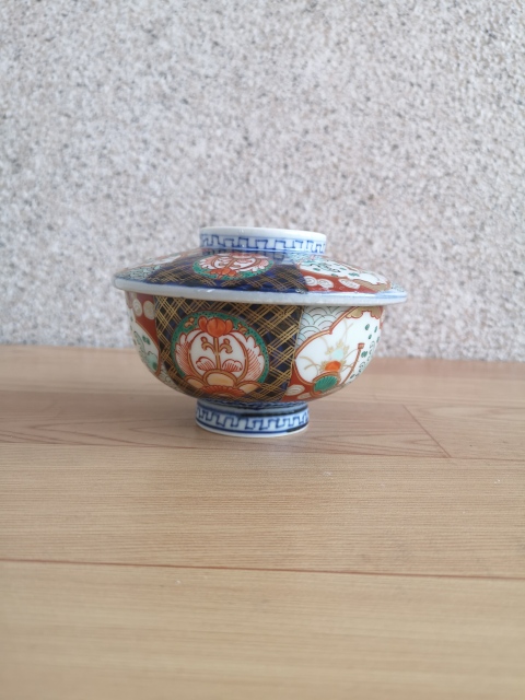 古玩陶瓷青花加彩蓋碗拍賣,當前價格298元