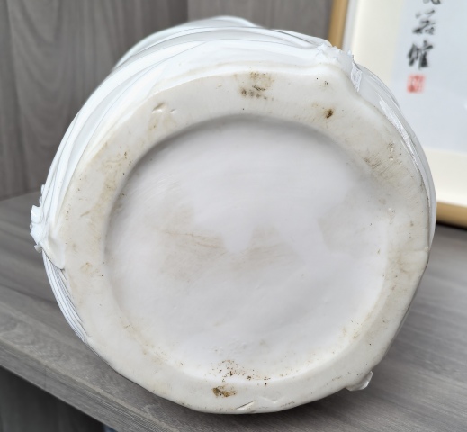 古玩陶瓷德化白瓷蓮葉池魚賞瓶拍賣,當前價格390元