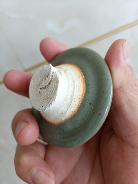 古玩陶瓷宋元鈞窯天青釉紫斑蓋件拍賣,當前價格598元