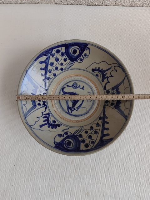 古玩陶瓷魚(yú)紋青花盤拍賣，當(dāng)前價(jià)格550元