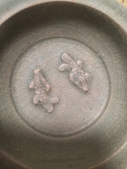 古玩陶瓷平臺保真元.龍泉青釉雙魚洗拍賣，當(dāng)前價格7777元