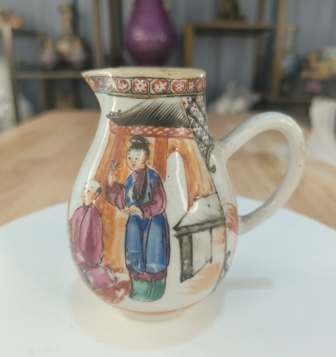 古玩陶瓷廣彩人物故事紋奶壺拍賣(mài)，當(dāng)前價(jià)格860元