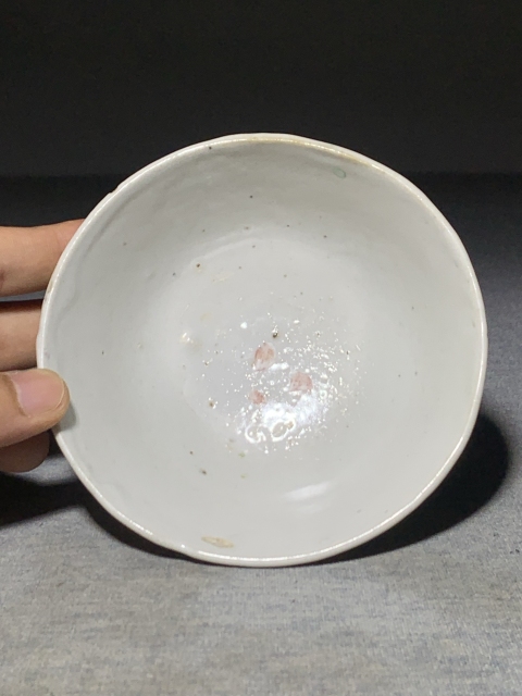 古玩陶瓷紅綠彩嬰戲圖茶碗拍賣,當前價格530元