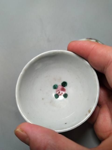 古玩陶瓷清末民初. (一對)粉彩四季花卉紋杯拍賣,當前價格158元