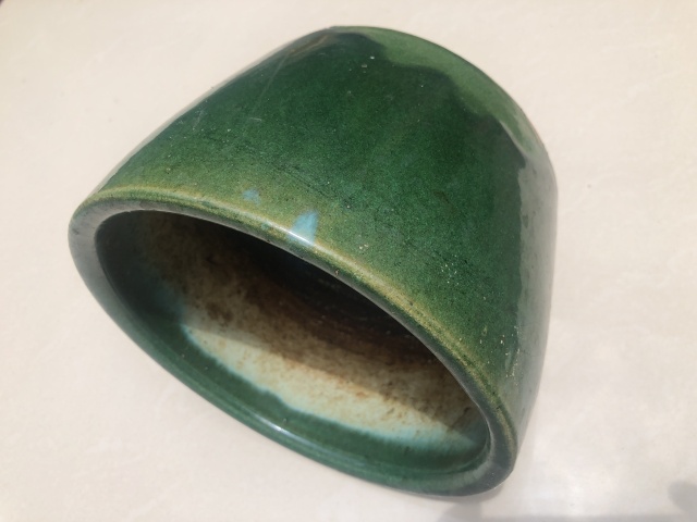 古玩陶瓷晚清.綠釉大香爐(洗子)拍賣，當前價格2800元