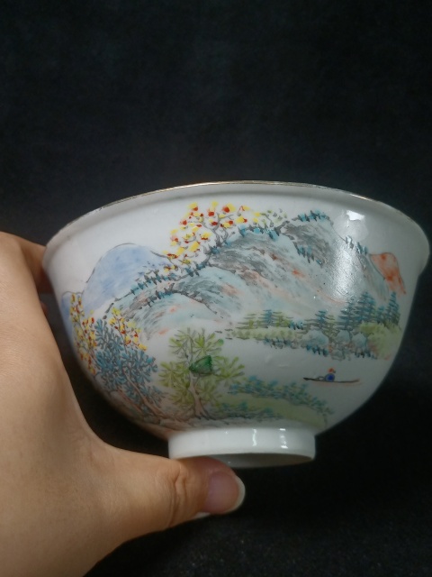 古玩陶瓷山水紋小碗拍賣,當前價格1600元