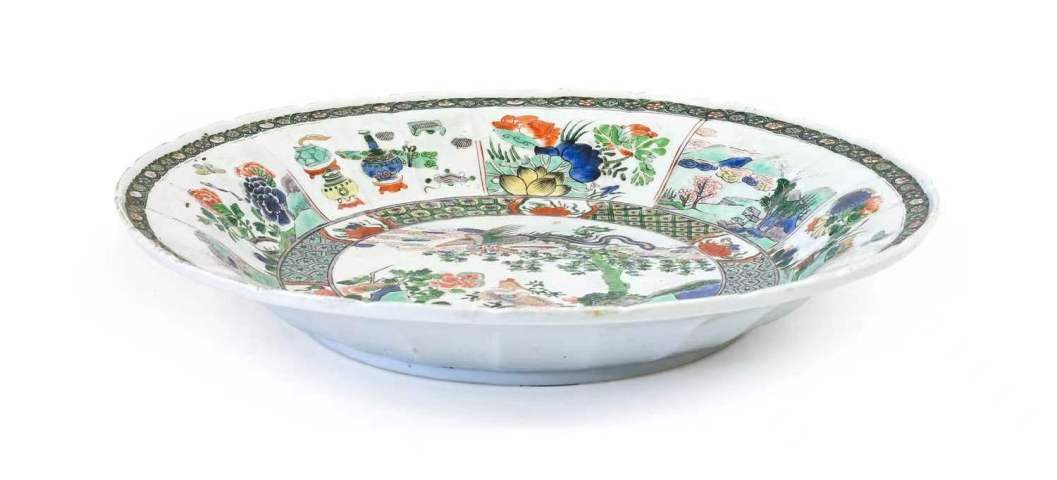 古玩陶瓷康熙五彩鸞鳳和鳴紋大盤（42.5厘米）拍賣，當前價格48888元
