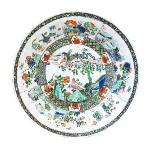 古玩陶瓷康熙五彩鸞鳳和鳴紋大盤（42.5厘米）拍賣，當前價格48888元