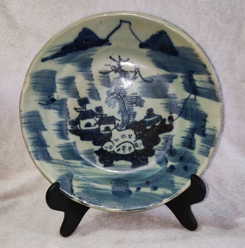 古玩陶瓷山水紋盤拍賣,當前價格888元