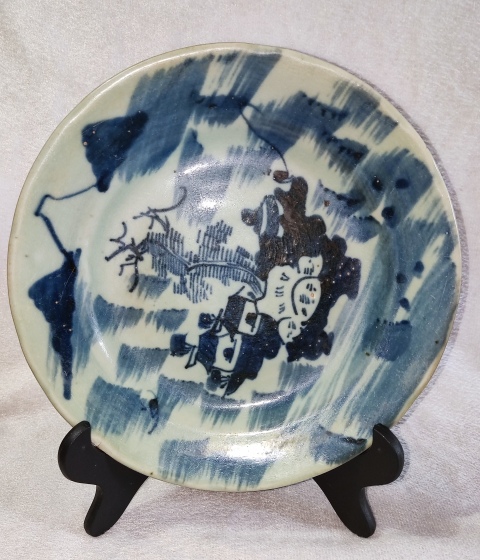古玩陶瓷山水紋盤拍賣,當前價格888元