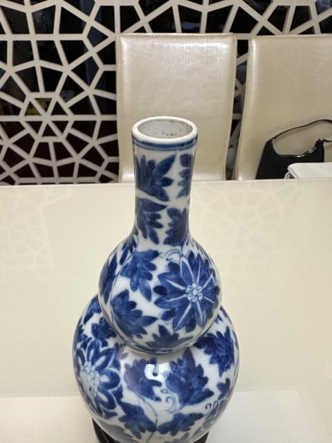 古玩陶瓷青花纏枝花卉紋葫蘆瓶拍賣，當前價格5800元