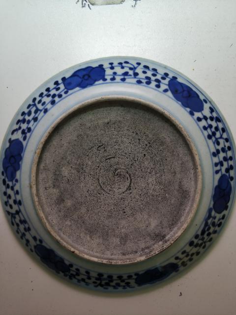 古玩陶瓷青花一束蓮紋盤拍賣，當前價格4500元