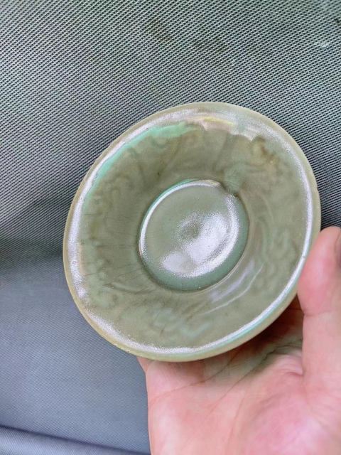 古玩陶瓷元代龍泉青瓷刻花洗拍賣,當前價格5980元