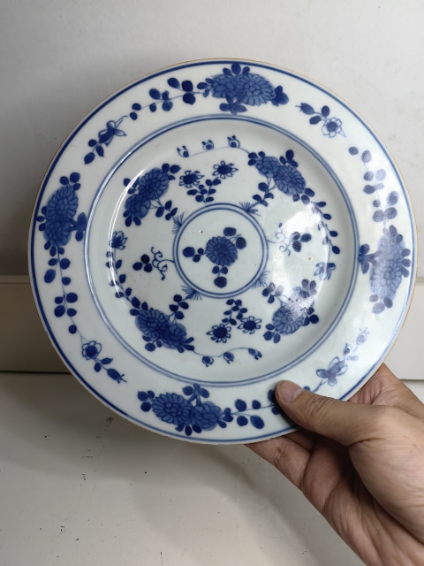 古玩陶瓷清康熙青花盤拍賣,當前價格1358元