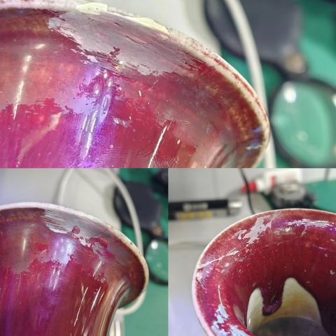 古玩陶瓷清中期窯變紅釉撇口瓶拍賣，當(dāng)前價格3000元