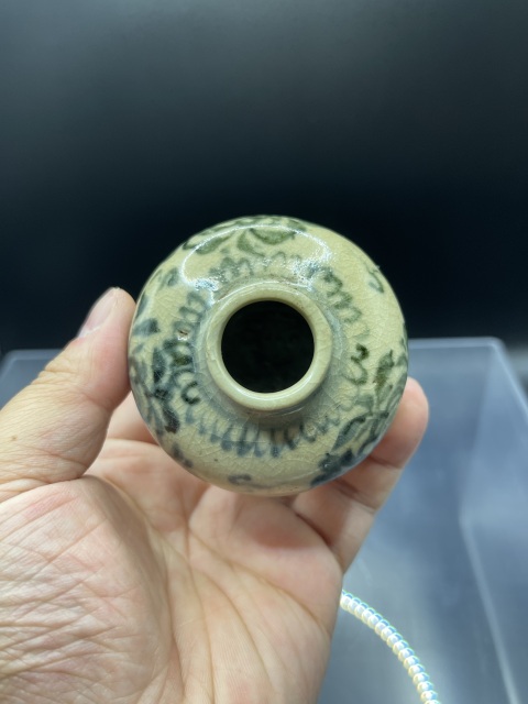 古玩陶瓷青花花卉紋水盂拍賣，當前價格2000元