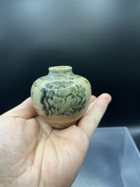 古玩陶瓷青花花卉紋水盂拍賣，當前價格2000元