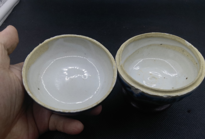 古玩陶瓷青花留白花卉紋粉盒拍賣，當前價格1980元