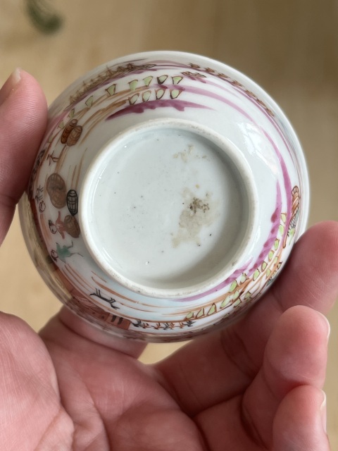 古玩陶瓷清中期廣彩碗拍賣,當前價格888元