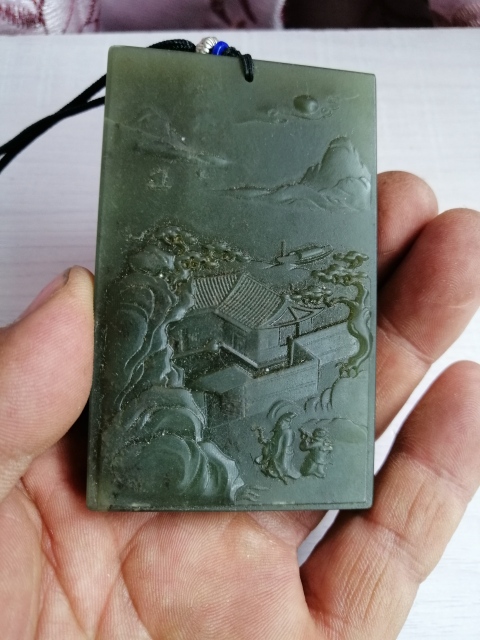 古玩玉器和田玉雕“山水牌”拍賣,當前價格1466元