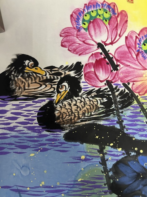 古玩字畫童建明《寫意荷花》拍賣,當(dāng)前價(jià)格850元