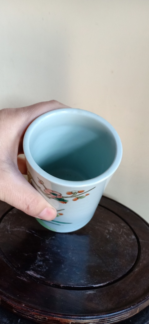 古玩陶瓷民國粉彩梅蘭竹菊四君子紋筆筒拍賣,當前價格2800元