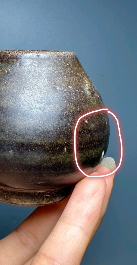 古玩陶瓷元代.磁州窯茶葉末釉雞心罐拍賣，當前價格698元