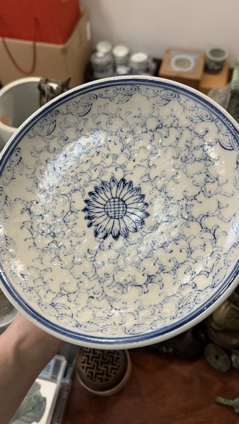 古玩陶瓷高足盤拍賣，當前價格255元