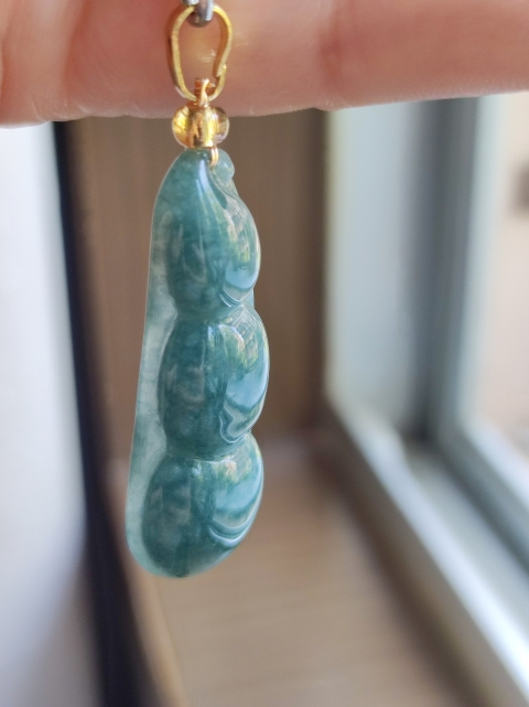 古玩玉器天然翡翠雕“連中三元”掛件拍賣，當前價格160元
