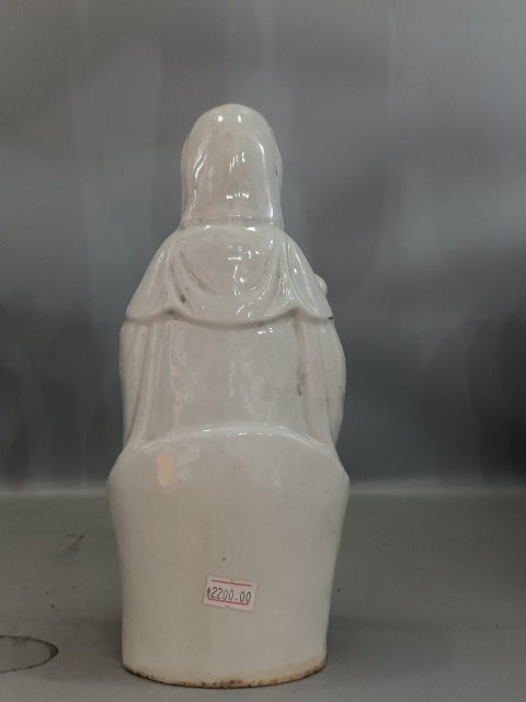 古玩陶瓷白釉粉彩觀音菩薩造像拍賣，當前價格1999元