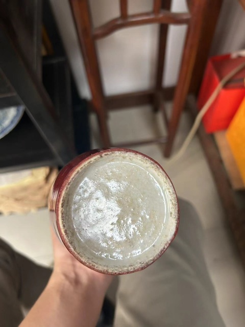 古玩陶瓷清中晚期窯變紅釉瓶拍賣,當前價格11000元