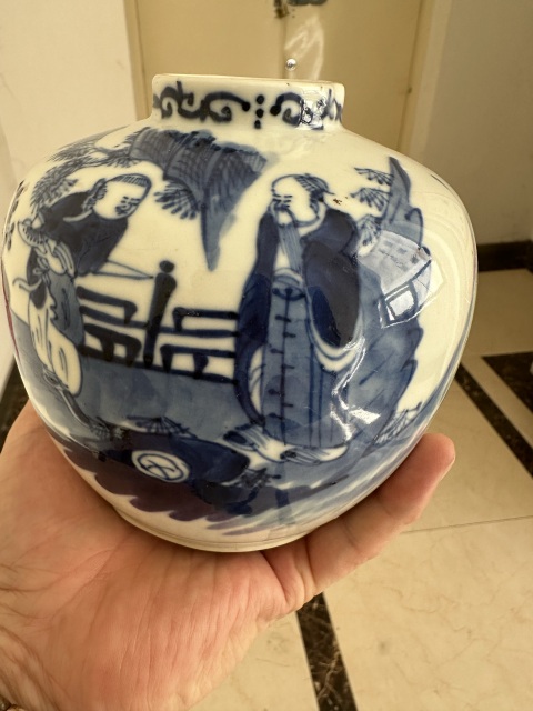 古玩陶瓷晚清人物青花罐拍賣,當(dāng)前價(jià)格3588元