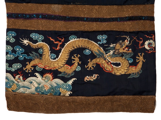古玩雜項刺繡椅披真品鑒賞圖
