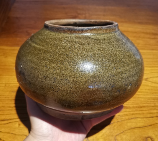 古玩陶瓷明茶葉末釉魚簍尊（器型少見）800拍賣，當前價格800元