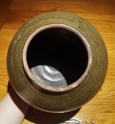 古玩陶瓷明茶葉末釉魚簍尊（器型少見）800拍賣，當前價格800元