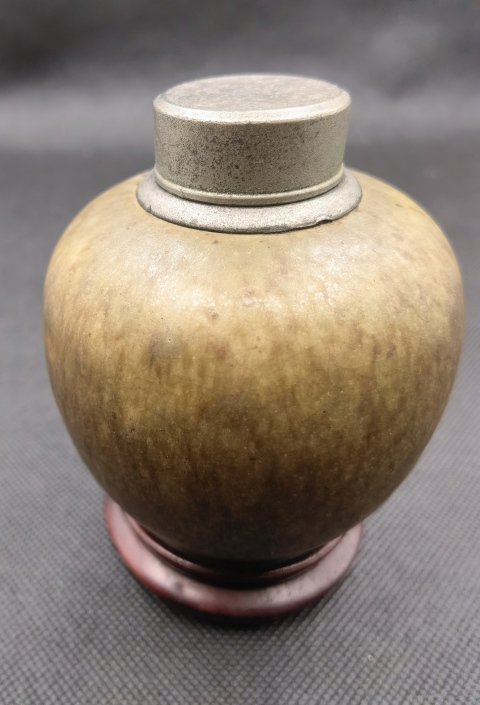 古玩陶瓷淄博窯茶葉末釉茶葉罐拍賣，當前價格1580元