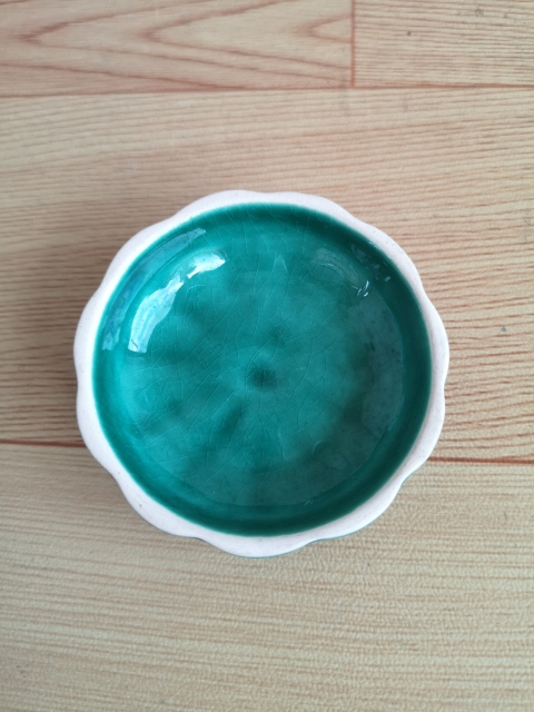 古玩陶瓷瓜棱青釉蓋盒拍賣，當前價格220元