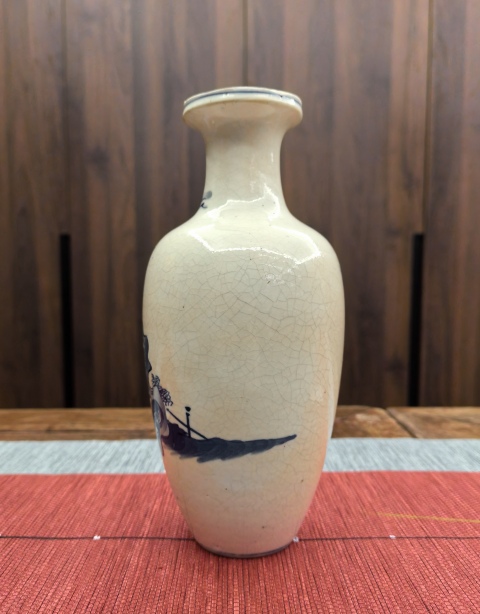 古玩陶瓷煨瓷(煮酒論英雄)青花人物紋瓶拍賣,當前價格18888元