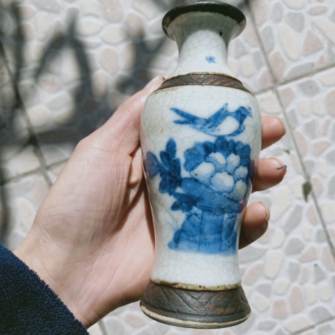 中国　清時代　哥釉青華花鳥紋大瓶　高さ45cm アンティーク　送料込み0604 楽天市場】景徳鎮 釉裏紅麒麟鳳凰文花生 希少 花瓶 高さ約60cm