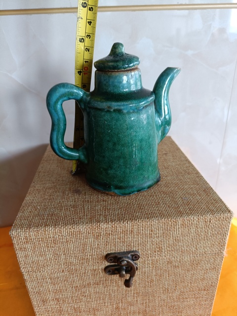 古玩陶瓷晚清寶石綠.綠釉執壺拍賣，當前價格298元