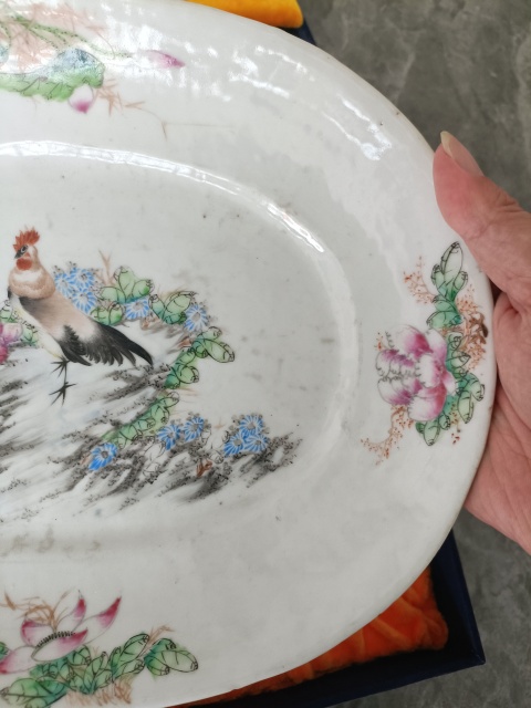 古玩陶瓷民國粉彩大吉大利盤拍賣，當前價格3888元