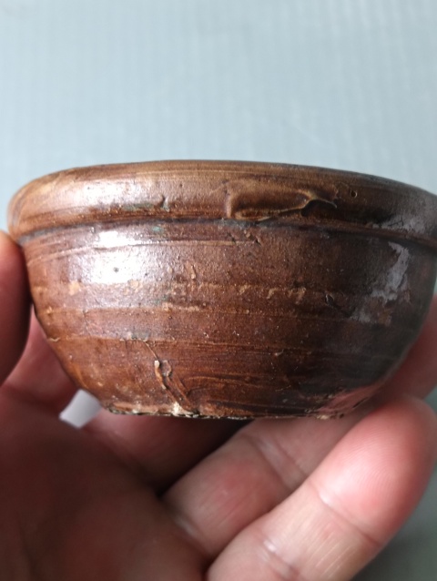 古玩陶瓷明末清初.褐釉茶碗拍賣,當前價格118元