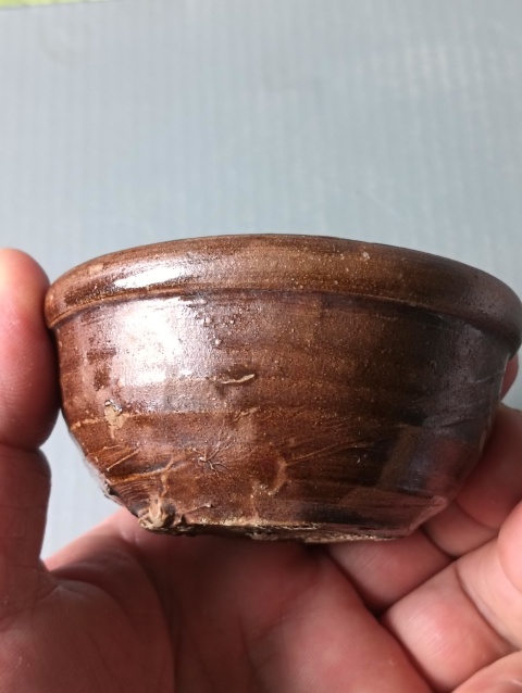 古玩陶瓷明末清初.褐釉茶碗拍賣,當前價格118元
