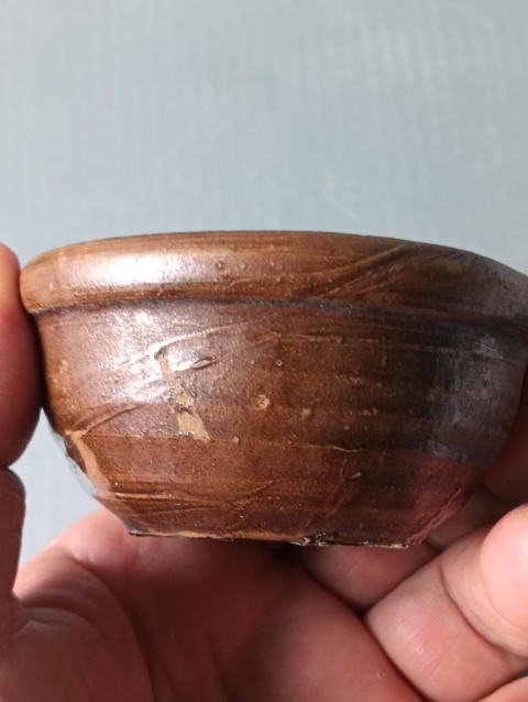 古玩陶瓷明末清初.褐釉茶碗拍賣,當前價格118元